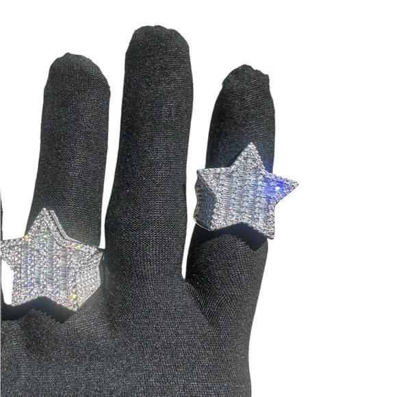 Silver Star Shaped Ring Size 10 - Picture 3 of 3